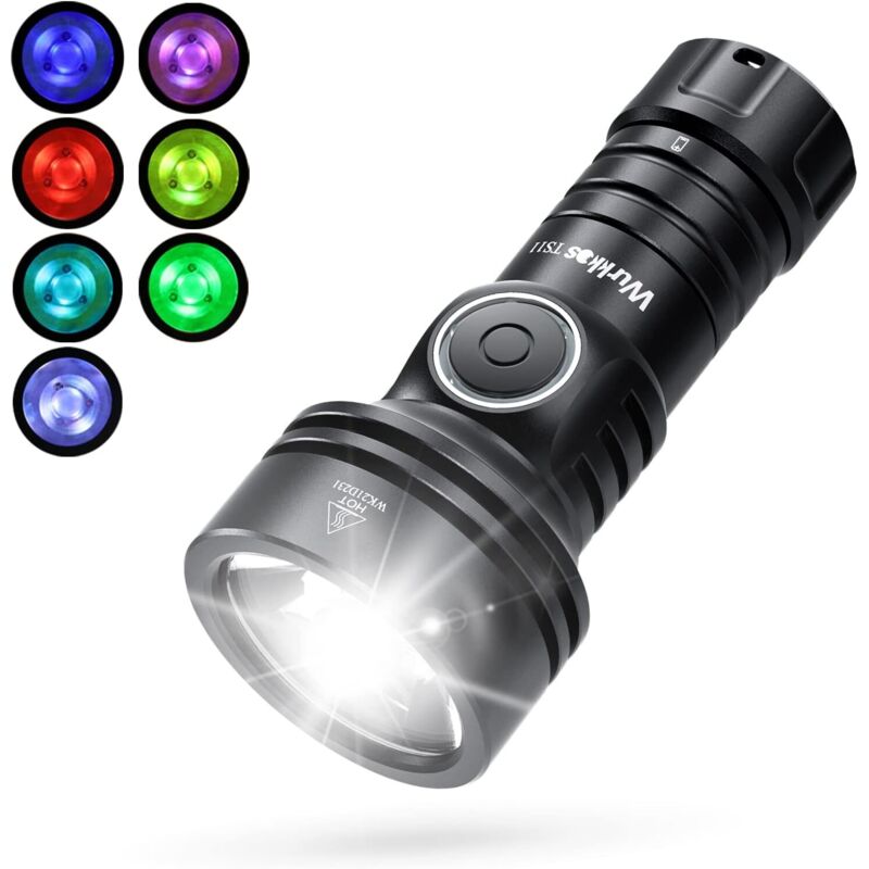 Torche LED Super Bright, High Lumens Flashlight avec SFT40 LED, Max Throw 616M Outdoor Torches USB C Mini Flash rechargeable avec Anduril 2.0 UI