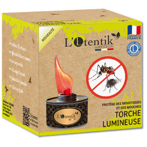 Torche lumineuse répulsive rouge anti-moustique TP19 – Support géraniol 4.5% – Diffusion 5h30 – Protection efficace contre insectes