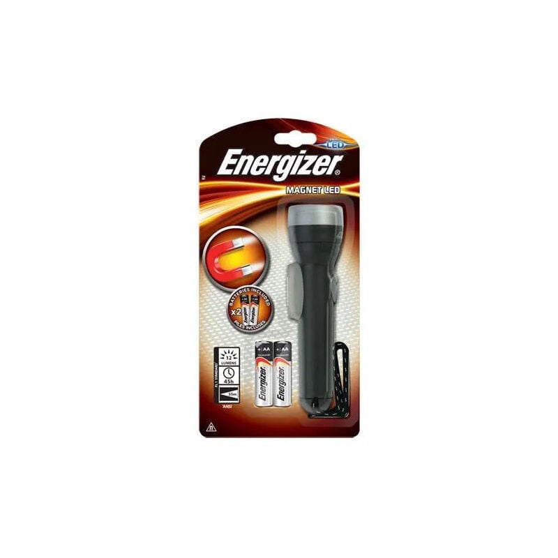 Lampe torche compacte Led aimantée, avec 2 piles aa.