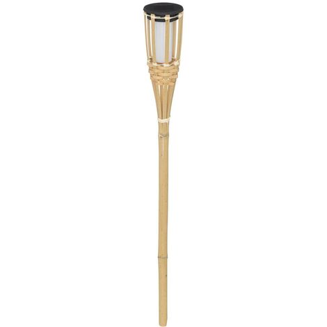 Torche solaire bambou Beige 8x70 cm