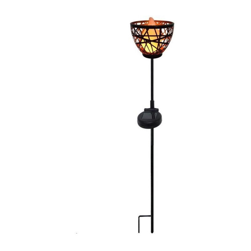 Torche solaire en métal a piquer - LUMISKY - BLOSSOM - H84.5 cm - LED blanc chaud