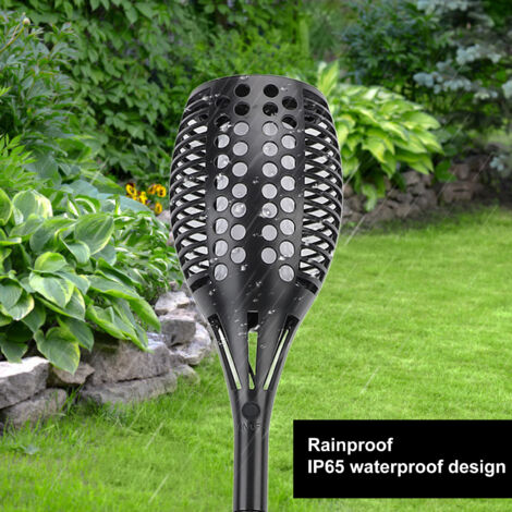 Torche Solaire Décorative avec Flamme Flickering, Automatique et Waterproof IP65 pour Jardin