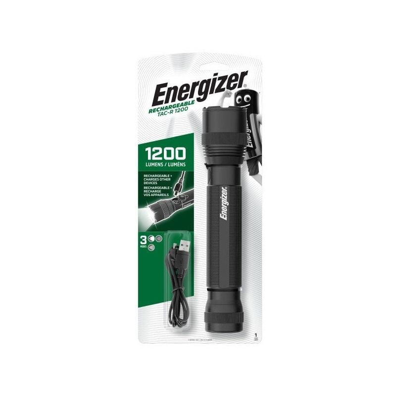 Lampe torche rechargeable 3 modes 1200 lm noire - Energizer