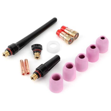 Torche TIG à lentille de gaz, buse en alumine et kit d'accessoires, compatible WP17 18 26.