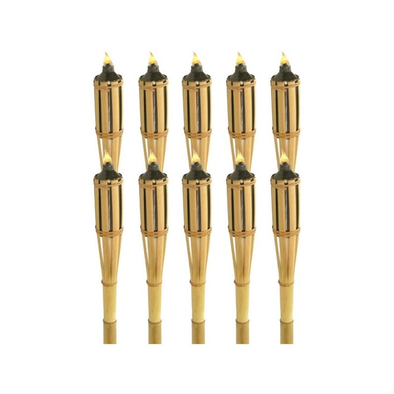 Torches à huile en bambou 120 cm - Lot de 10