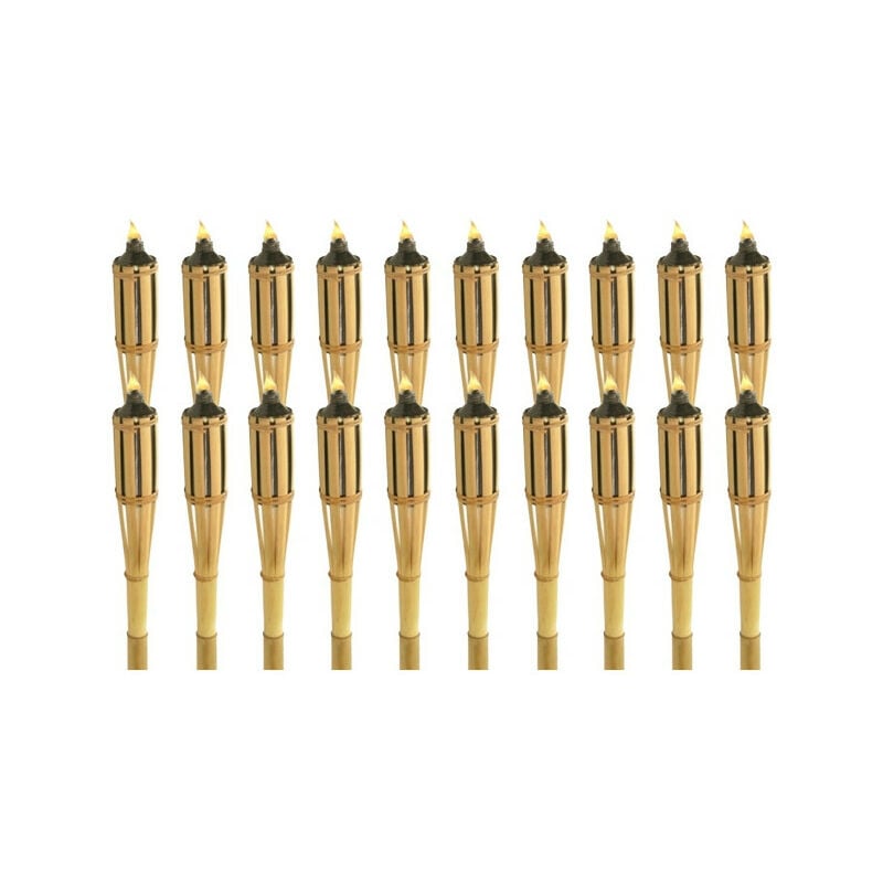 Outils Et Nature - Torches à huile en bambou 120 cm - Lot de 20