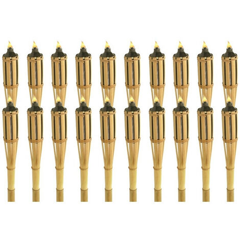 Torches à huile en bambou 120 cm - Lot de 20