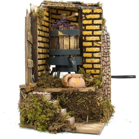 TORCHIO DEL VINO CON POMPA 15X10X17CM FUNZIONANTE PER PRESEPE