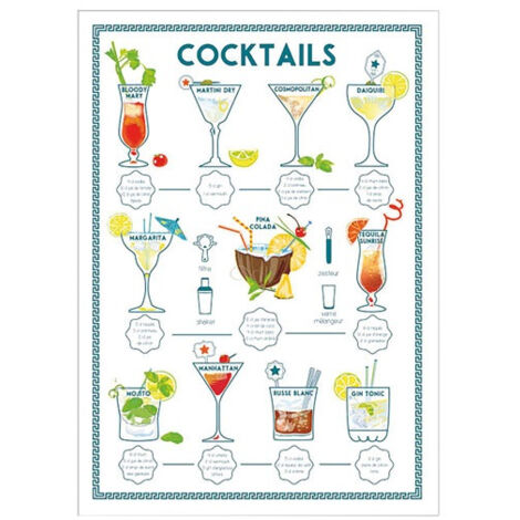Torchon 50 X 70 Cm - Cocktails - Winkler