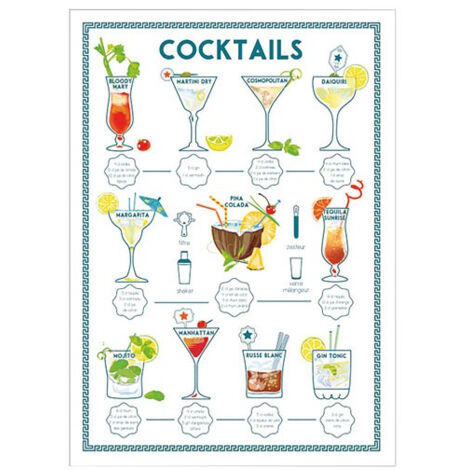 torchon 50 x 70 cm - cocktails - winkler