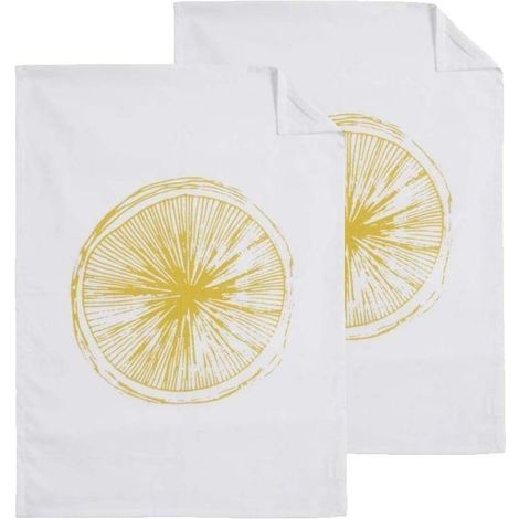 Torchon de cuisine en coton citron (lot de 2) - RETIF