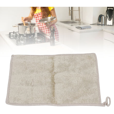 Torchon de cuisine [fibre/absorbant/hygienique] taille 20x25cm, lavable réutilisable, couleur beige, 1 unité
