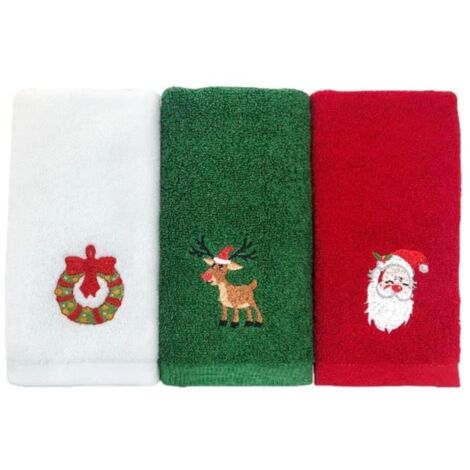 Torchon de Cuisine - Noël - Serviette Absorbante - Coton - 32x45 cm - 3 pièces