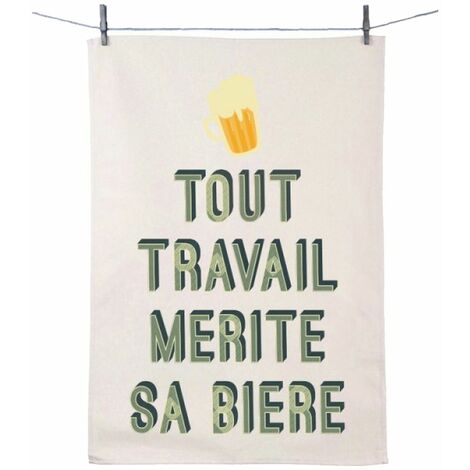 Torchon en coton décoré - Bières