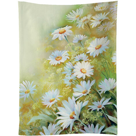 Torchon en coton pâquerettes 50 x 70 cm