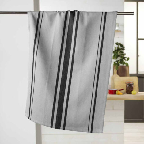 Torchon en Coton Tissé "Comptoir" 50x70cm Gris