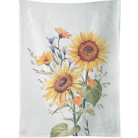 Torchon en coton Tournesols 50 x 70 cm