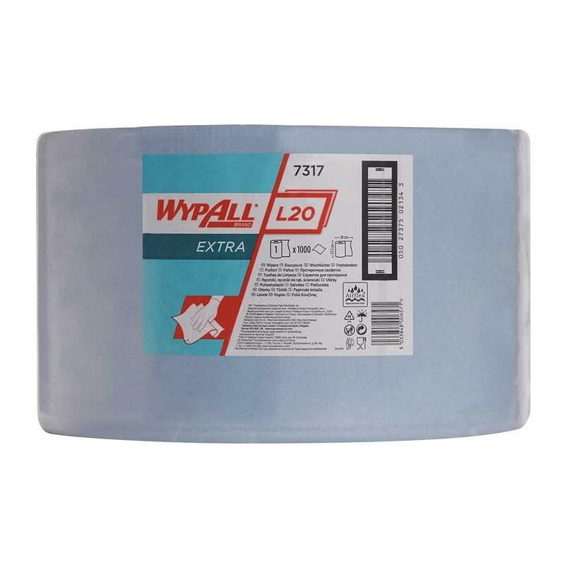 Kimberly-clark - Torchon wypall L20 extra+ L380xl235env. mm bleu 2 couches