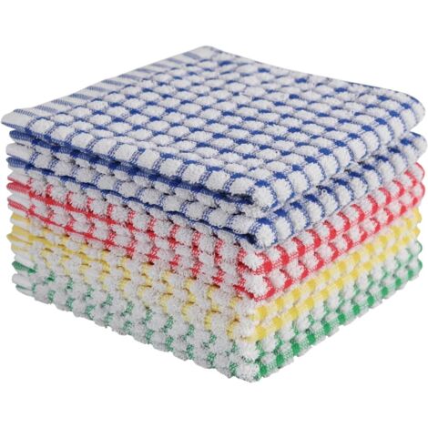 Torchons de cuisine Dish Kitchen, torchons super absorbants, chiffons de nettoyage en coton, lot de 8, 30 x 30 cm