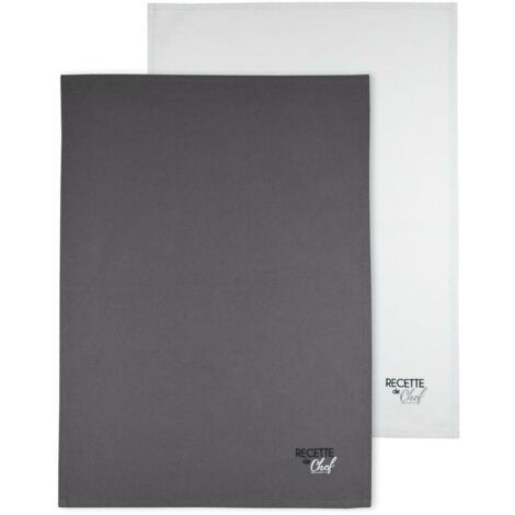 Torchons de cuisine DUO 50x70 gris argent