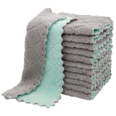 Torchons de cuisine - Non spécifié - 12 pièces - Microfibre absorbante - 25x25 cm - Blanc