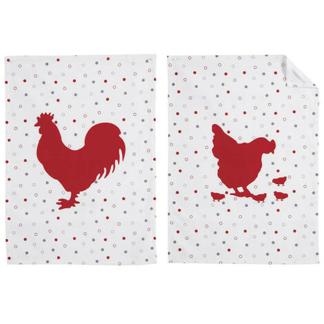 Torchons Poule rouge