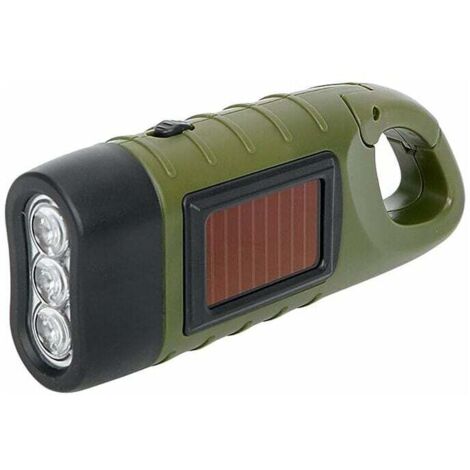 Torcia a LED portatile ad energia solare con manovella dinamo per campeggio, alpinismo e tenda