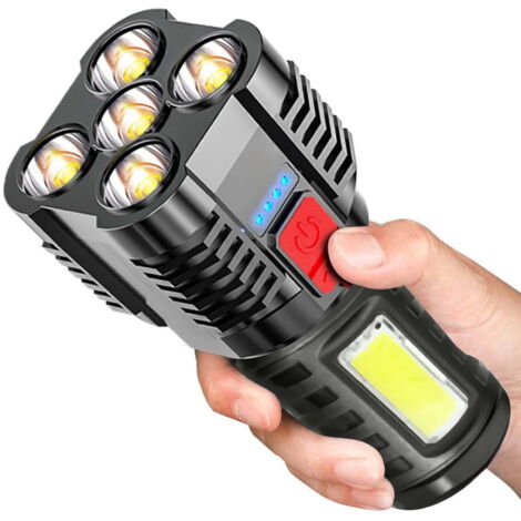 Torcia a LED ricaricabile, impermeabile, ultra luminosa, torcia da campeggio ricaricabile, lampada da tavolo, illuminazione per esterni, torcia a LED impermeabile.