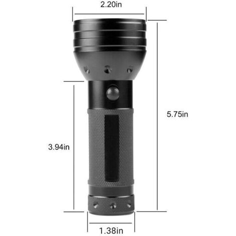 Torcia a luce nera UV, 51 LED, 395 nm, alluminio
