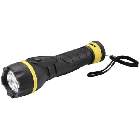 TORCIA  BATTERIA 3 LED IN GOMMA  MAURER IP442AA NON INCLUSE CF.BLISTER