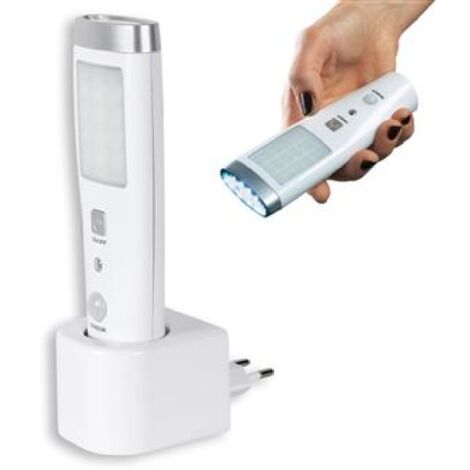 Torcia con Rilevatore di Movimento - Angolo di Rilevamento 60° - 15 LED - Ricaricabile - 2 Modalità di Illuminazione - Batteria 3,7 V - 15 CM - Bianca