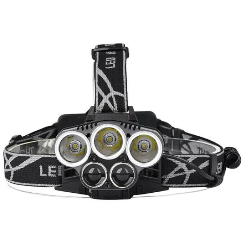 Torcia Frontale 5 Led Ricaricabile 6 Modalità Di Illuminazione Escursioni Pesca - - Trade Shop Traesio