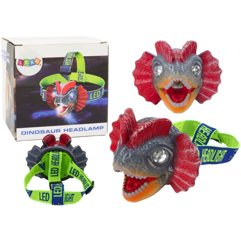 Torcia frontale a forma di dinosauro con fascia