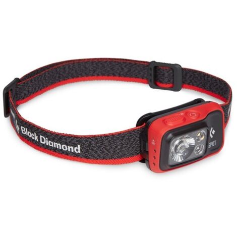 Torcia Frontale LED Black Diamond Spot 400 lm - Nero e Rosso, Lampada da Testa a LED con 400 Lumen