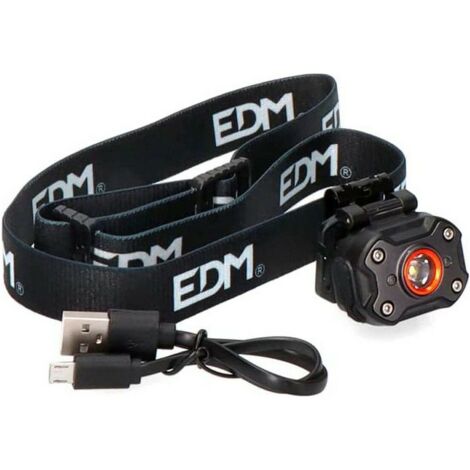 Torcia Frontale LED EDM 36417 Nero 8 W 400 lm