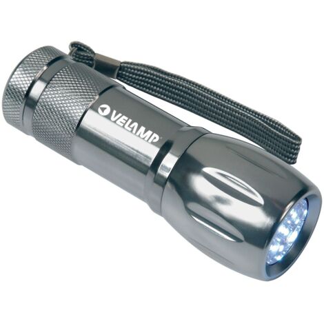 torcia in alluminio 9 led, 25 lumen, con astuccio