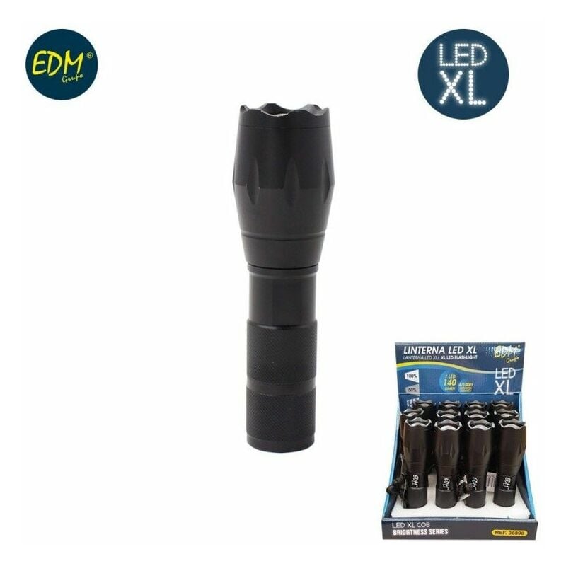 Torcia in alluminio con zoom 1 led batterie cree xml-t6 3xaaa incluse EDM