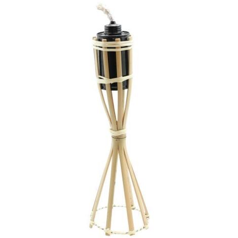 Torcia In Bamboo Da Tavolo Con Serbatoio In Metallo H 40 Cm 1pz