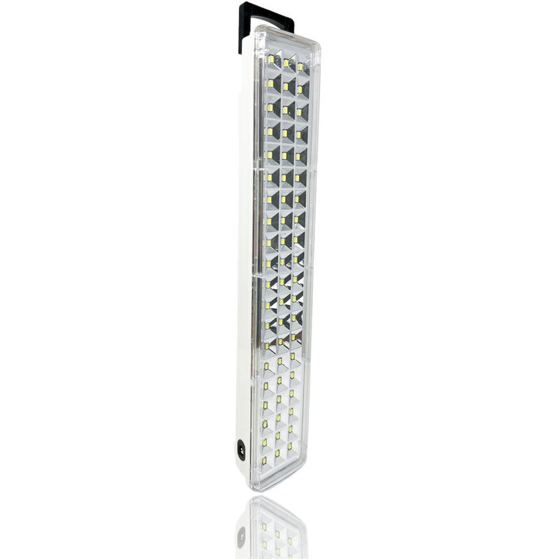 Image of Vetrineinrete - Torcia lampada di emergenza ricaricabile luce bianca 42 led con gancio e foro da parete