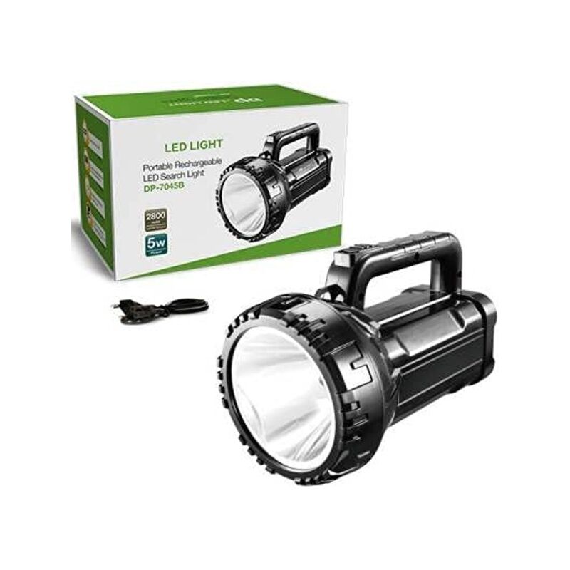 Image of Trade Shop Traesio - Trade Shop - Torcia Lampada Faro Portatile Led 5w Batteria Luce Emergenza Doppia Impugnatura