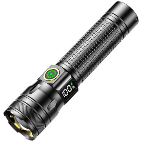 Torcia laser bianca, ricaricabile, portatile, con batteria di lunga durata.