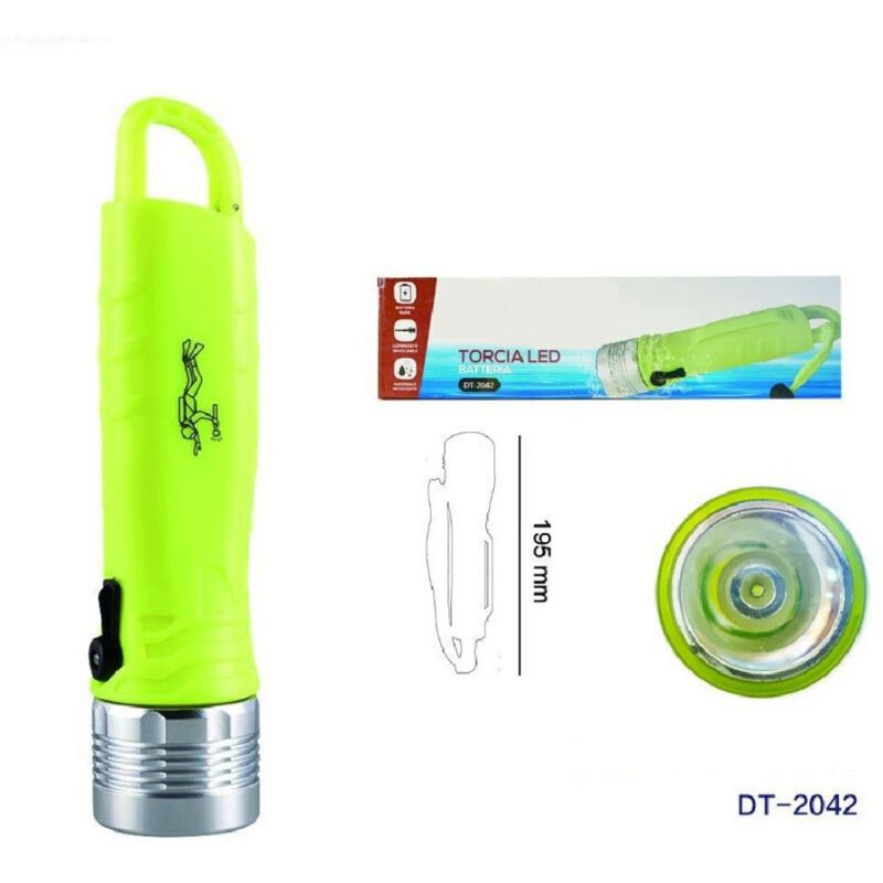 Trade Shop - BATTERIEBETRIEBENE LED-TASCHENLAMPE TAUCHEN EINSTELLBARE HELLIGKEIT 195MM DT-2042 -