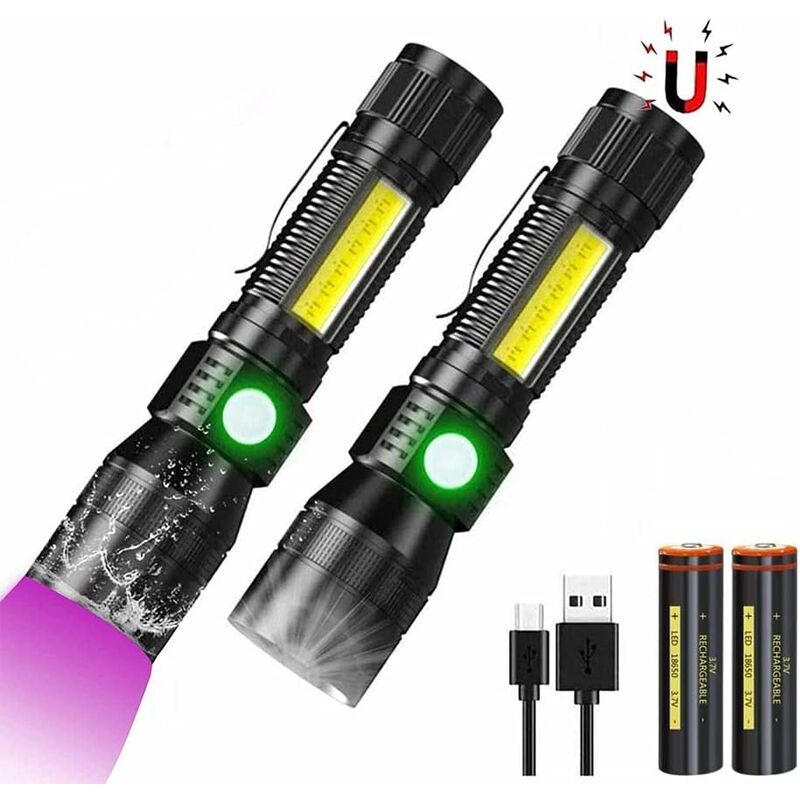 Abcrital - Torcia led con lampada uv 395 nm