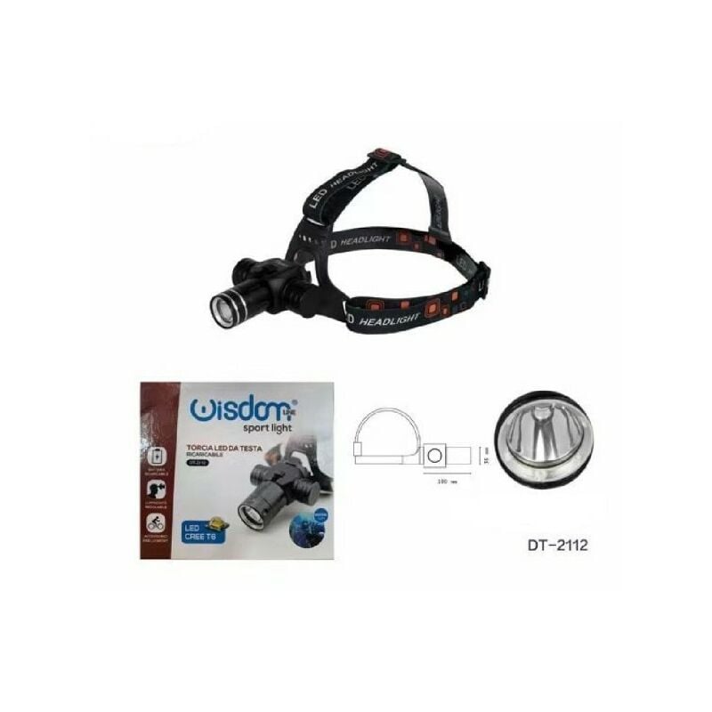 Trade Shop - Torcia Led Cree T6 Frontale da Testa