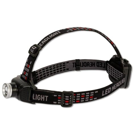 Torcia led frontale, 6W, 400 lumen, con zoom e luce posteriore, luminosità regolabile - Velamp IH535