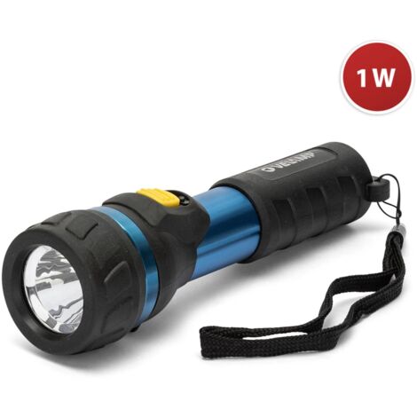 torcia led in alluminio e gomma, 70 lumen, 1w 2aa
