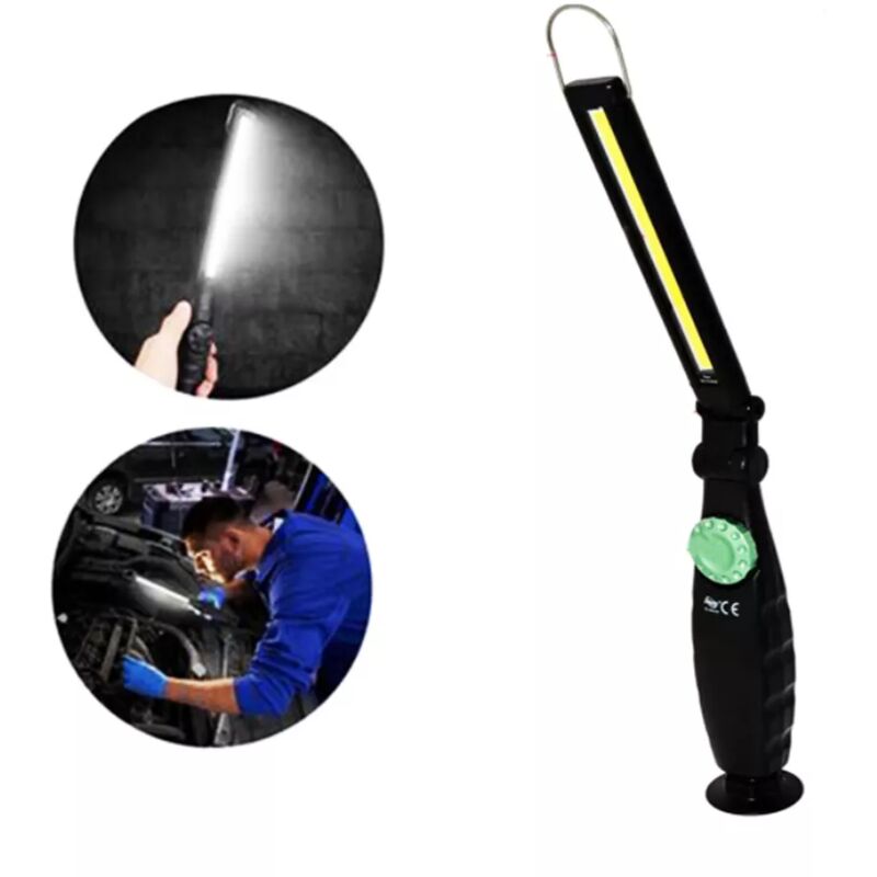 Torcia led portatile lampada lavoro a batteria magnete gancio inclinabile TE-206