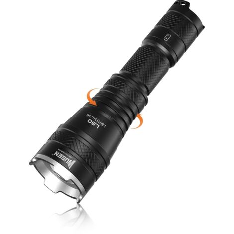 Torcia LED ricaricabile L60, torcia LED ultra potente da 1200 LM, torcia zoomabile impermeabile IP68 per casa, soccorso all'aperto e campeggio
