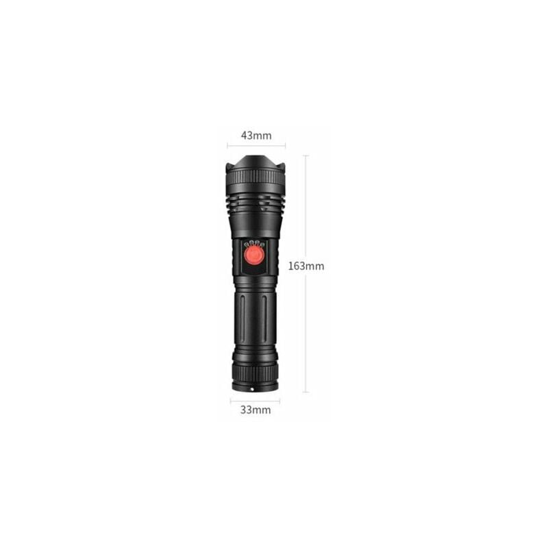 Image of Torcia Led Ricaricabile Super Potente 3500 Lumen Zoomabile Raggio Fino a 500 Metri