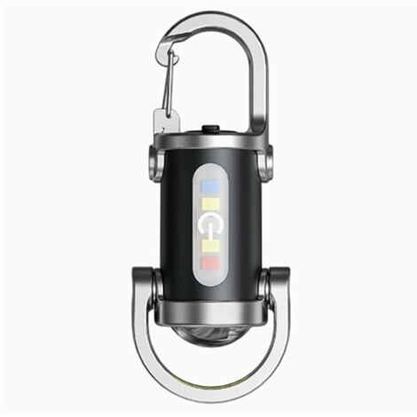 Torcia LED ultra potente ricaricabile tramite USB C, torcia portachiavi impermeabile a 7 modalità per autodifesa, campeggio all'aperto, emergenza, pesca